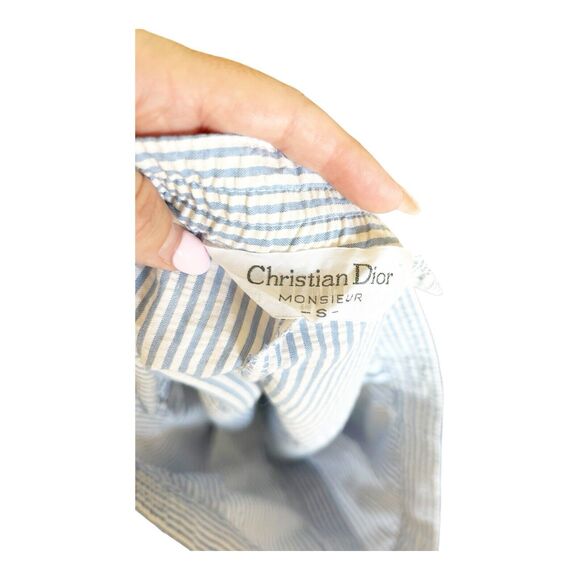 T28 Christian Dior Monsieur Mens Seersucker Piped Shorts Striped Sz S Boat Beach - Picture 5 of 6